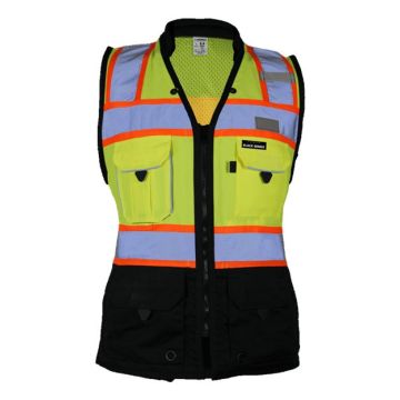 Kishigo S5021-5022 Premium Black Series® Women's Heavy Duty Surveyors Vest - M - Lime