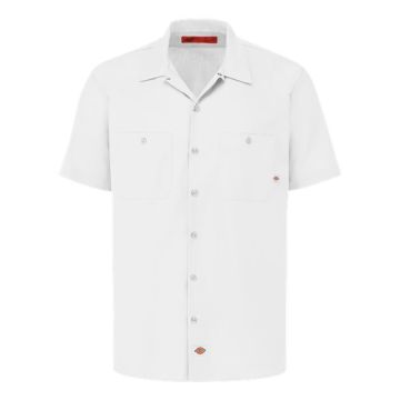 Dickies S535L Industrial Short Sleeve Work Shirt - Long Sizes - 2XLT - White