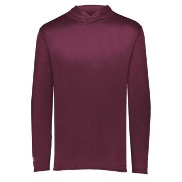 Holloway 222830 Momentum Hooded Long Sleeve T-Shirt - S - Maroon