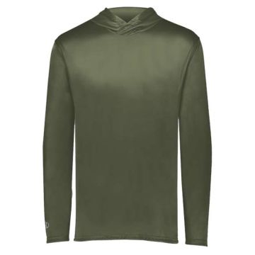 Holloway 222830 Momentum Hooded Long Sleeve T-Shirt - M - Olive