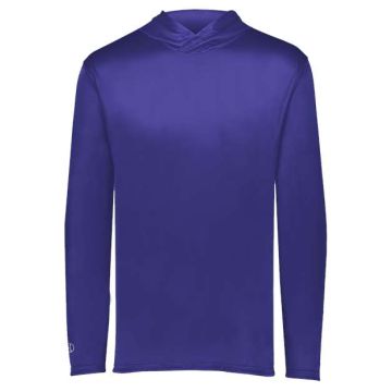 Holloway 222830 Momentum Hooded Long Sleeve T-Shirt - S - Purple