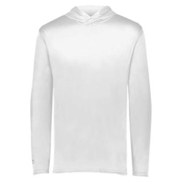 Holloway 222831 Youth Momentum Hooded Long Sleeve T-Shirt - S - White