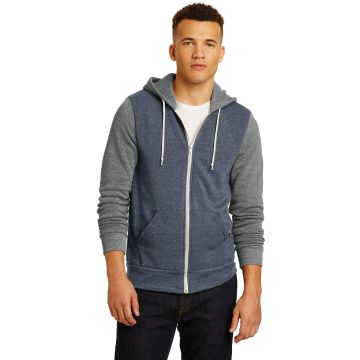 Alternative Apparel AA32023 DISCONTINUED Colorblock Rocky Eco -Fleece Zip Hoodie
