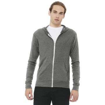 Bella + Canvas BC3939 Unisex Triblend Full-Zip Lightweight Hoodie
