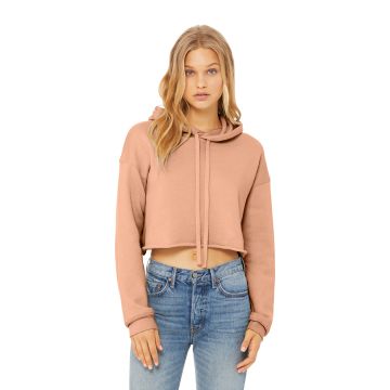 Bella + Canvas BC7502 BELLA+CANVAS  &#174;  Women's Sponge Fleece Cropped Fleece Hoodie. BC7502 - Peach