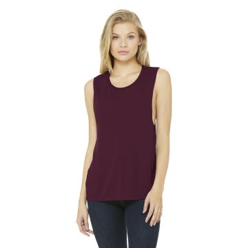 Bella + Canvas BC8803 BELLA+CANVAS  &#174;  Women's Flowy Scoop Muscle Tank. BC8803 - Maroon
