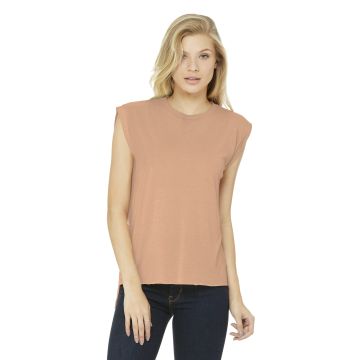 Bella + Canvas BC8804  DISCONTINUED  BELLA+CANVAS  &#174;  Women's Flowy Muscle Tee With Rolled Cuffs. BC8804 - Peach