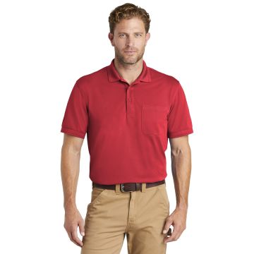 CornerStone CS4020P CornerStone  &#174;  Industrial Snag-Proof Pique Pocket Polo. CS4020P - Red