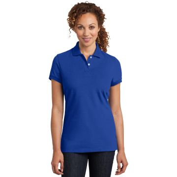 District DM425  DISCONTINUED  District Made &#174;  Ladies Stretch Pique Polo. DM425 - Royal