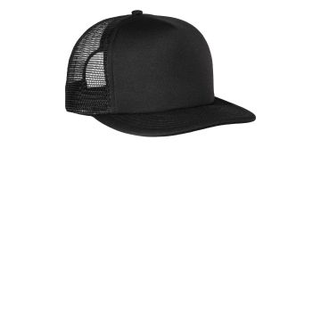 District DT624 District &#174;  Flat Bill Snapback Trucker Cap. DT624 - Black