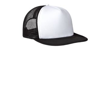 District DT624 District &#174;  Flat Bill Snapback Trucker Cap. DT624 - White