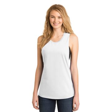 District DT6301  DISCONTINUED  District &#174;  Women's Fitted V.I.T. &#153;  Festival Tank. DT6301 - White