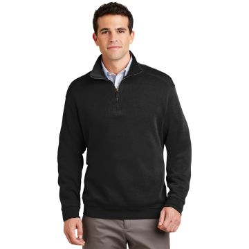 Port Authority F220  DISCONTINUED  Port Authority &#174;  Flatback Rib 1/4-Zip Pullover.  F220 - Black