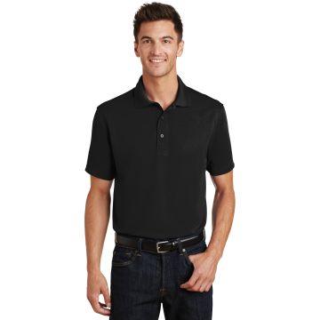 Port Authority K497  DISCONTINUED  Port Authority &#174;  Poly-Charcoal Blend Pique Polo. K497 - Black