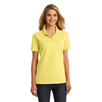 Port & Company LKP150  DISCONTINUED  Port & Company &#174;  Ladies Ring Spun Pique Polo. LKP150 - Yellow