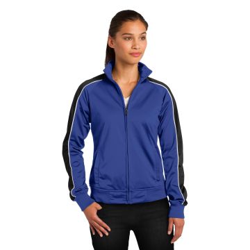 Sport-Tek LST92 DISCONTINUED Ladies Piped Tricot Track Jacket