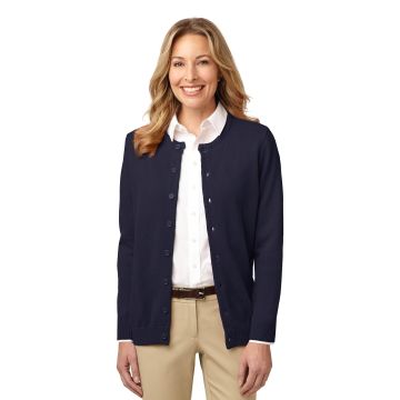 Port Authority LSW304 DISCONTINUED Ladies Value Jewel-Neck Cardigan Sweater