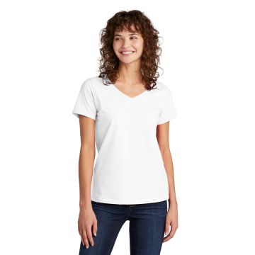 Volunteer Knitwear LVL45V Volunteer Knitwear &#153;  Women's Daily V-Neck Tee LVL45V - White