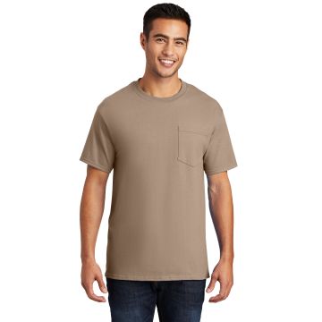 Port & Company PC61P Port & Company &#174;  - Essential Pocket Tee. PC61P - Sand