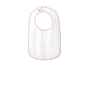 Rabbit Skins RS1003 Rabbit Skins &#153;  Infant Contrast Trim Terry Bib. RS1003 - Pink