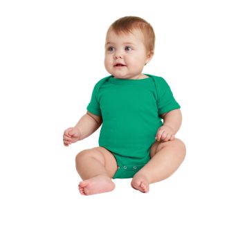 Rabbit Skins RS4400 Rabbit Skins &#153;  Infant Short Sleeve Baby Rib Bodysuit. RS4400 - Kelly