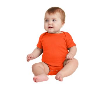 Rabbit Skins RS4400 Rabbit Skins &#153;  Infant Short Sleeve Baby Rib Bodysuit. RS4400 - Orange