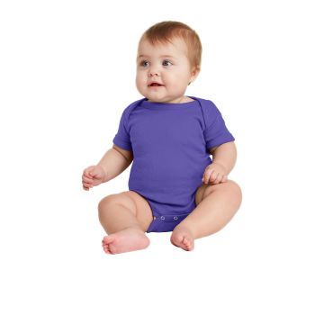 Rabbit Skins RS4400 Rabbit Skins &#153;  Infant Short Sleeve Baby Rib Bodysuit. RS4400 - Purple