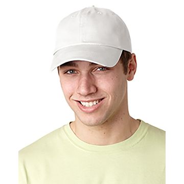 Adams ACEB101 Brushed Cotton Six-Panel Twill Cap - WHITE