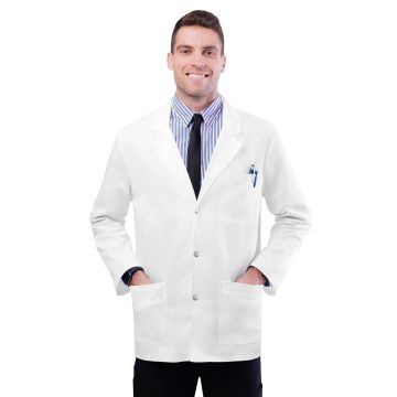 Adar 3302 Men's Three-Pocket Snap Front 31" Lab Coat
