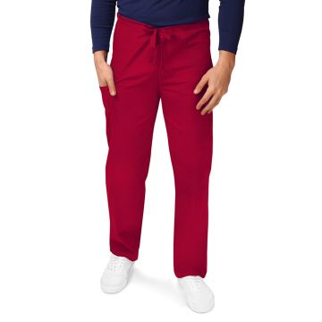Adar 504 Unisex Natural-Rise Drawstring Tapered Leg Pant - Red