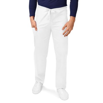 Adar 504 Unisex Natural-Rise Drawstring Tapered Leg Pant - White