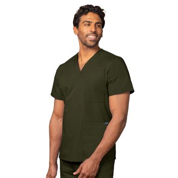 Adar 601 Unisex 3-Pocket V-Neck Top - Olive