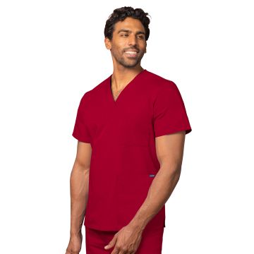 Adar 601 Unisex 3-Pocket V-Neck Top - Red