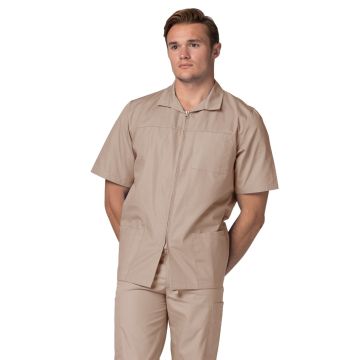 Adar 607 Men's Zippered Short Sleeve Jacket
