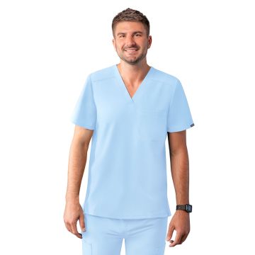 Adar A6006 Men's V-Neck Top - Sky Blue