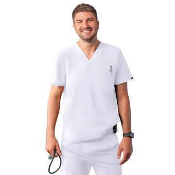 Adar A6010 Men's V-Neck Top - White