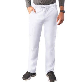 Adar A6106 Men's Drawstring Cargo Pant - White