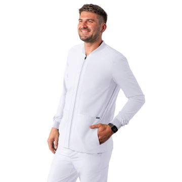 Adar A6206 Men's Double Layer Bomber Jacket - White