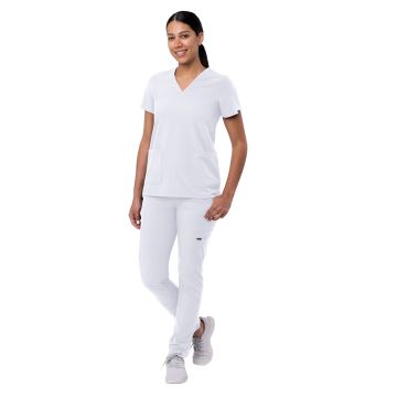 Adar A9200 Women's Easy Movement Scrub Set - White