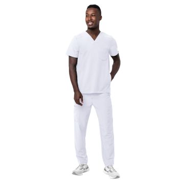 Adar A9800 Men's Cargo Scrub Set - White