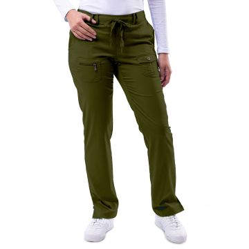 Adar P4100 Women's Slim Fit Pant - Olive