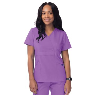 Adar S8302 Women's Mock Wrap Top - Lavender