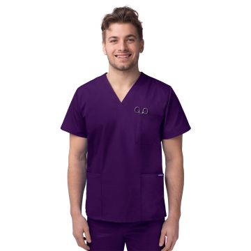 Adar S8304 Unisex V-Neck 3 Pocket Top - Purple