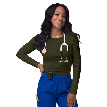 Adar S8500 Women's Long Sleeve Underscrub Tee - Olive