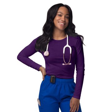Adar S8500 Women's Long Sleeve Underscrub Tee - Purple