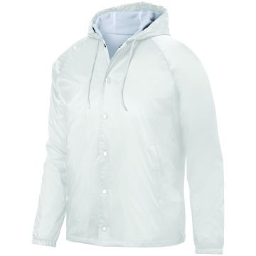 Augusta Sportswear AG3102 Unisex Hooded Coach's Jacket - WHITE