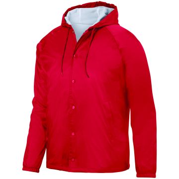Augusta Sportswear AG3102 Unisex Hooded Coach's Jacket - RED