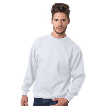 Bayside BA1102 Adult 9.5 oz., 80/20 Heavyweight Crewneck Sweatshirt - WHITE