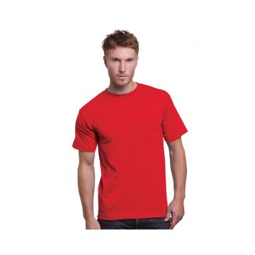 Bayside BA3015 Unisex Union-Made 6.1 oz.Cotton Pocket T-Shirt - RED