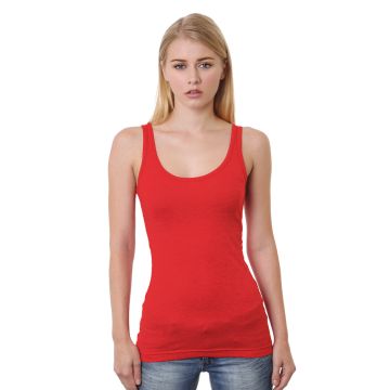 Bayside BA3410 Junior's 4.2 oz., Fine Jersey Tank Top - RED